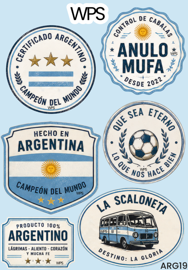 Plancha de Stickers Argentina ARG19
